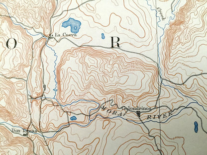 Antique Las Vegas, Nevada 1889 US Geological Survey Topographic Map – Clark County, Santa Fe National Forest, Desert, Mora, San Miguel, NV