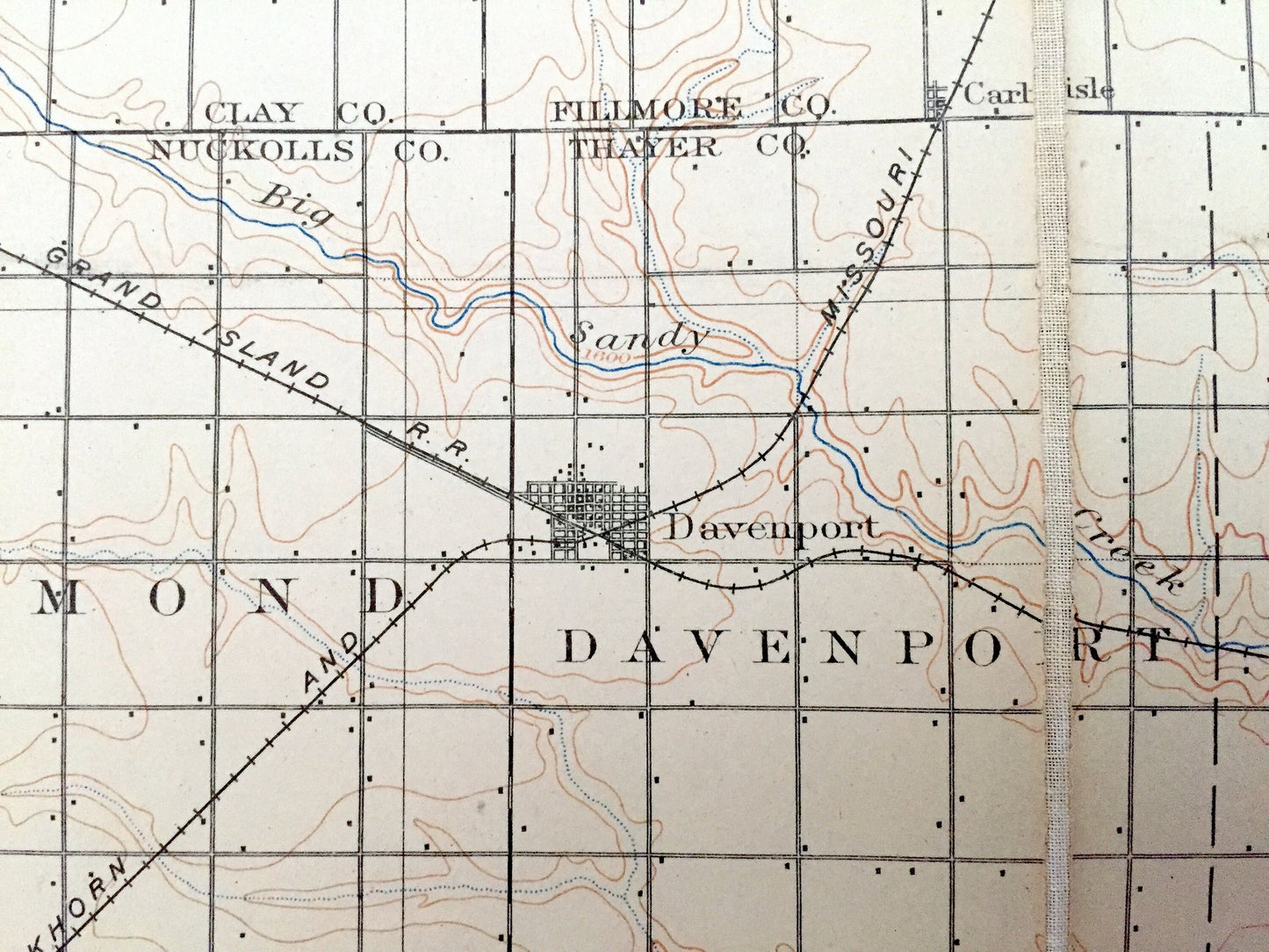Antique Hebron, Nebraska 1898 US Geological Survey Topographic Map – Spring Creek, Chester, Hubell, Gilead, Kiowa, Hardy Harbine Garfield NE