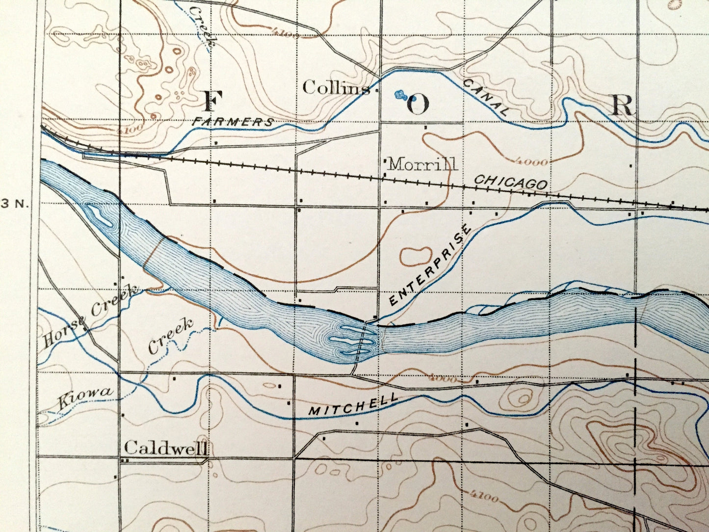 Antique Scottsbluff, Nebraska 1898 US Geological Survey Topographic Map – Rose, Castle Rock, Roubedeau, Kiowa, Ford, Winter Creek, Tabor, NE