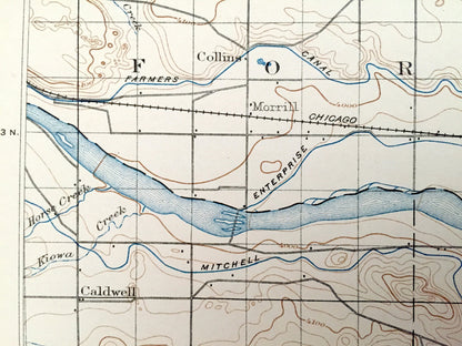 Antique Scottsbluff, Nebraska 1898 US Geological Survey Topographic Map – Rose, Castle Rock, Roubedeau, Kiowa, Ford, Winter Creek, Tabor, NE