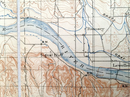 Antique Chappell, Nebraska 1900 US Geological Survey Topographic Map – Swan, Big Spring, Vail, Brule, Park, Green, Blue Creek Lisco Chase NE