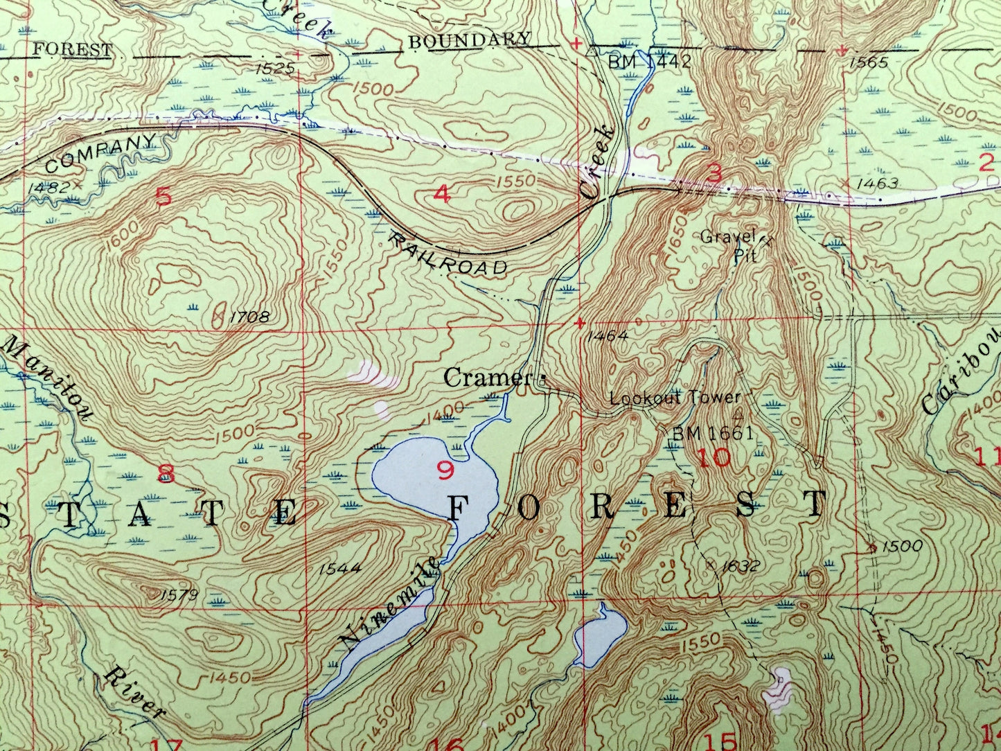 Antique Cramer, Minnesota 1955 US Geological Survey Topographic Map - Lake County, Crystal Bay, Superior National Forest, Silver Island, MN