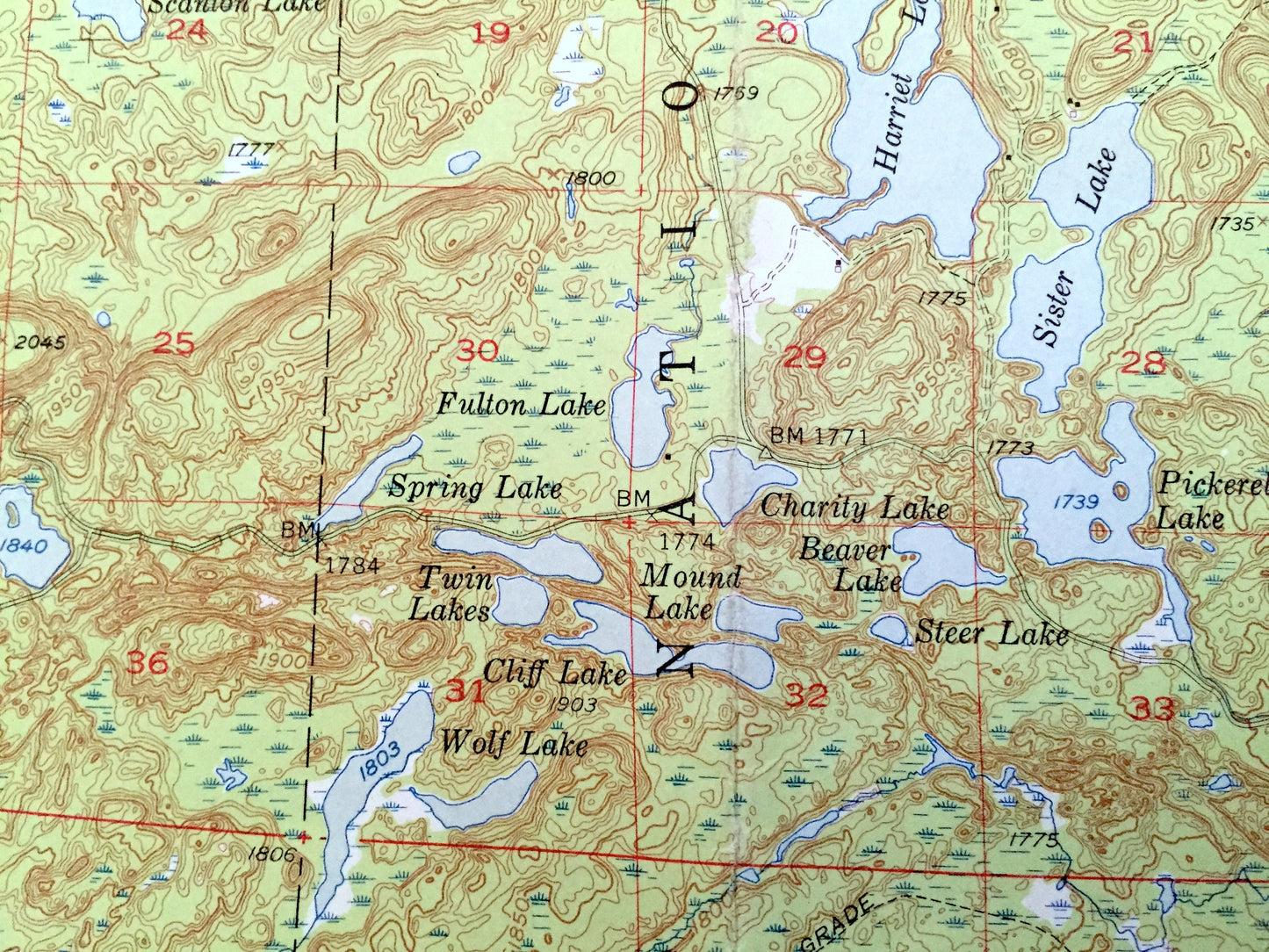 Antique Cramer, Minnesota 1955 US Geological Survey Topographic Map - Lake County, Crystal Bay, Superior National Forest, Silver Island, MN
