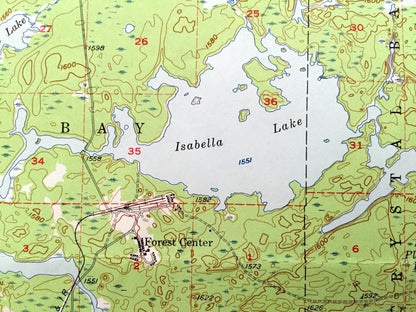 Antique Forest Center, Minnesota 1957 US Geological Survey Topographic Map - Lake County, Beaver Bay, Fall Lake, Superior National Forest MN
