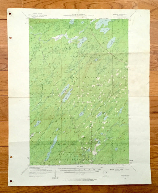 Antique Brimson, Minnesota 1957 US Geological Survey Topographic Map - St Louis County, Ault, Fairbanks, Bassett, Rollins, Breda, Hornby, MN