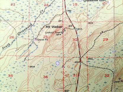 Antique Whyte, Minnesota 1953 US Geological Survey Topographic Map - Lake County, Silver Creek, McNair, Jordan, Superior National Forest, MN