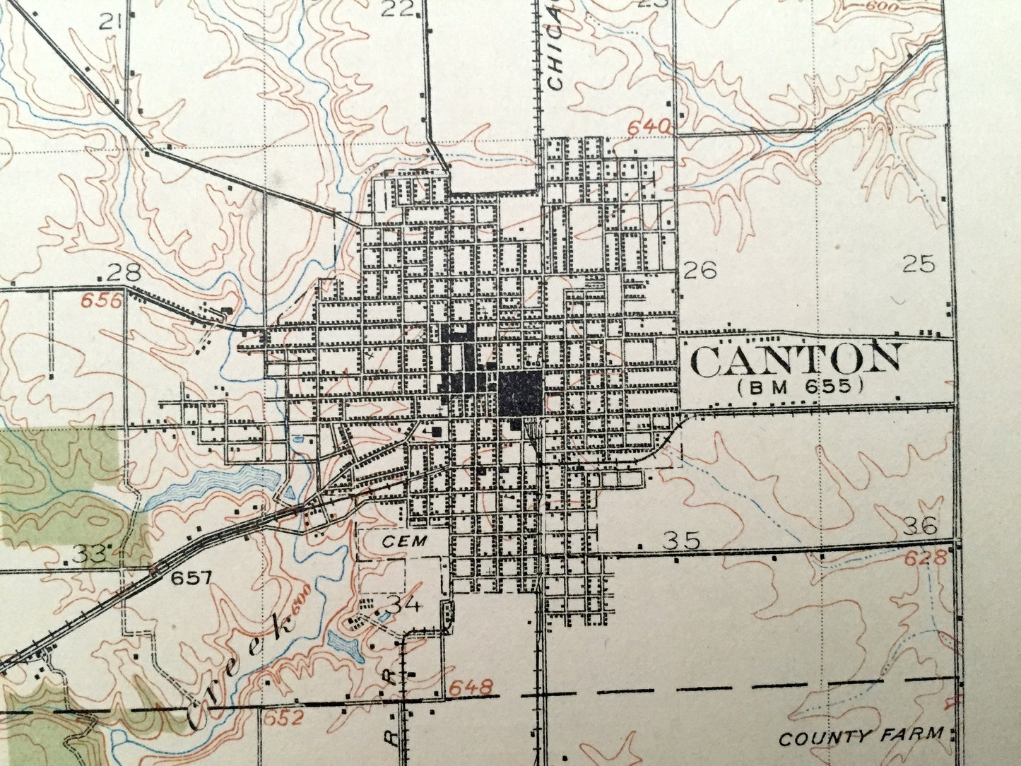 Antique Canton, Illinois 1912 US Geological Survey Topographic Map – Buckheart, Putman, Cass, Joshua, Deerfield, Young Hickory, Fairview, IL