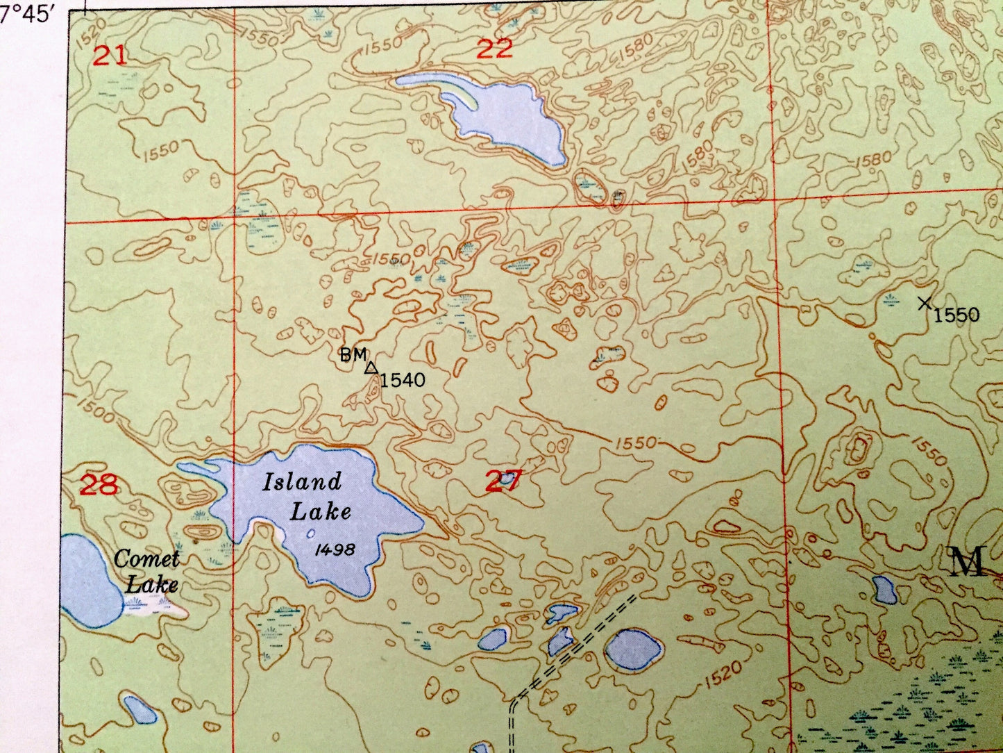 Antique Isaac Lake, Minnesota 1950 US Geological Survey Topographic Map - St Louis County, Mesaba, Waasa, Argo, Superior National Forest, MN