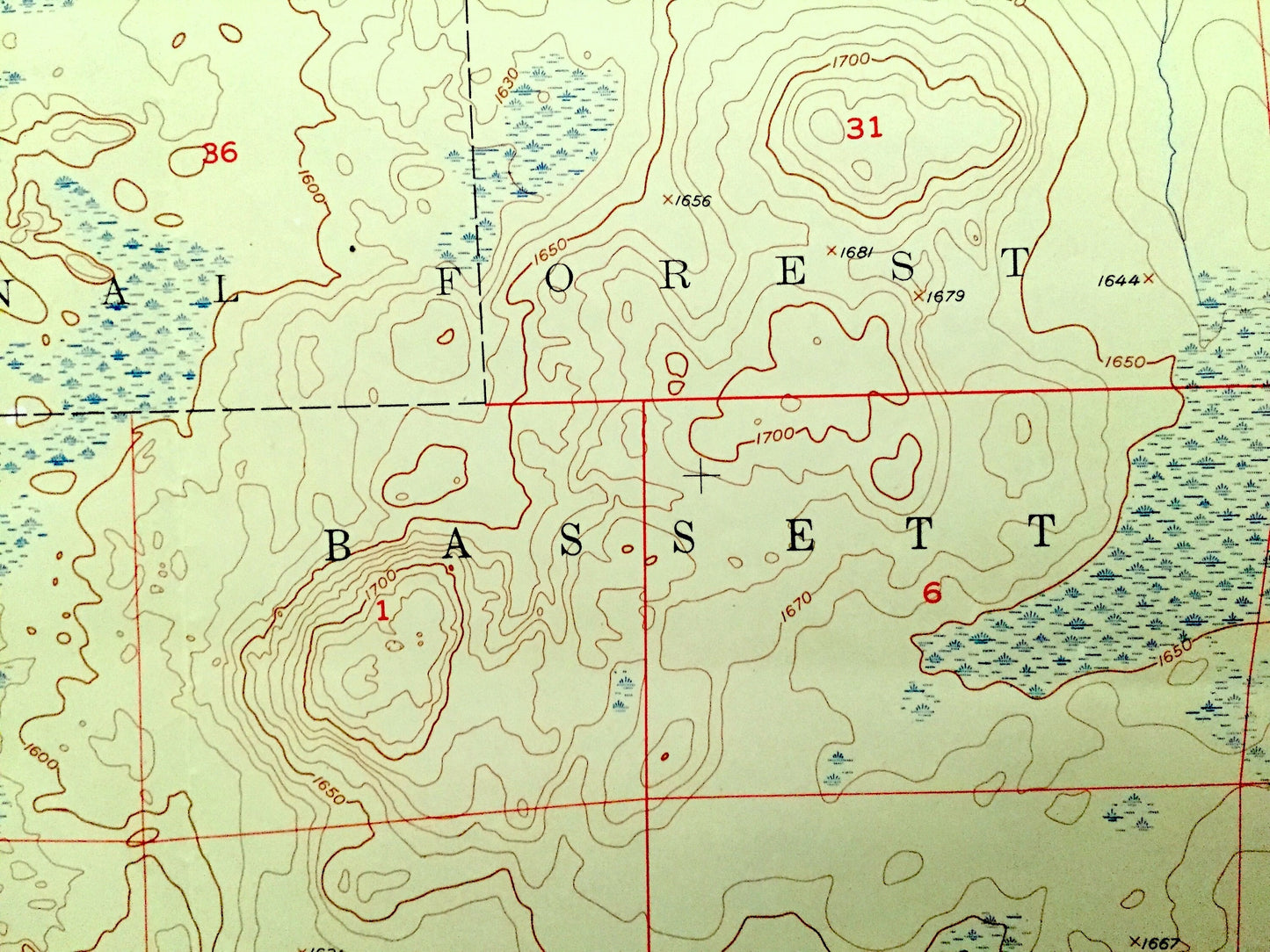 Antique Babbitt SW, Minnesota 1951 US Geological Survey Topographic Map - St Louis County, Superior National Forest, Argo Partridge River MN