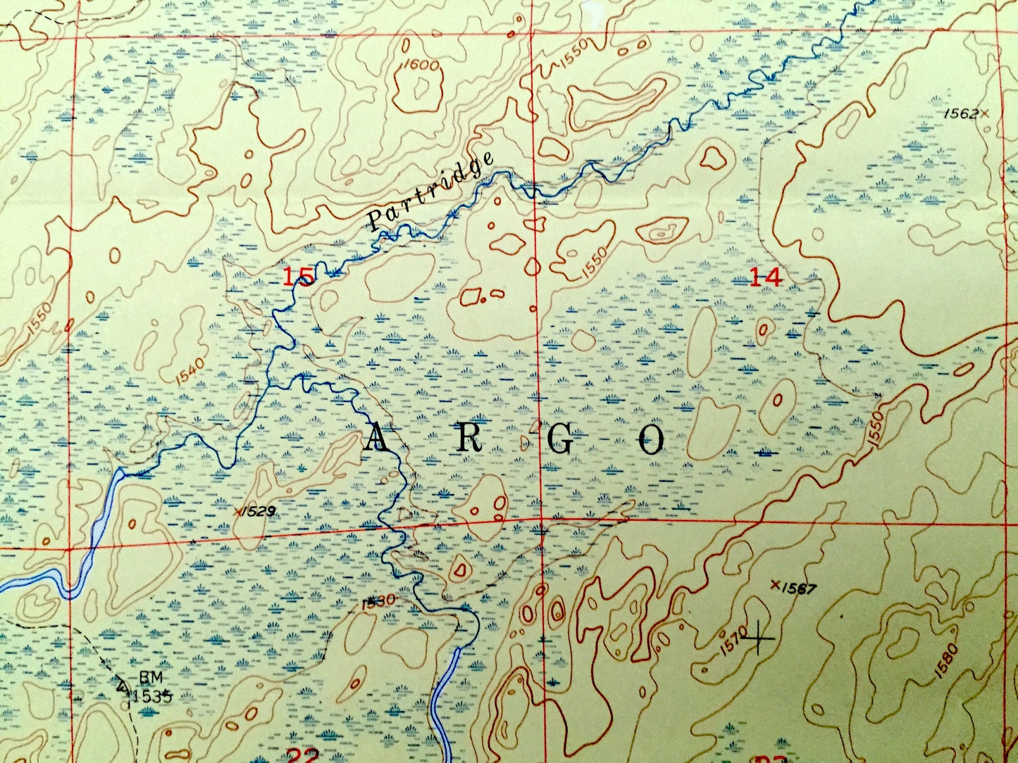 Antique Babbitt SW, Minnesota 1951 US Geological Survey Topographic Map - St Louis County, Superior National Forest, Argo Partridge River MN