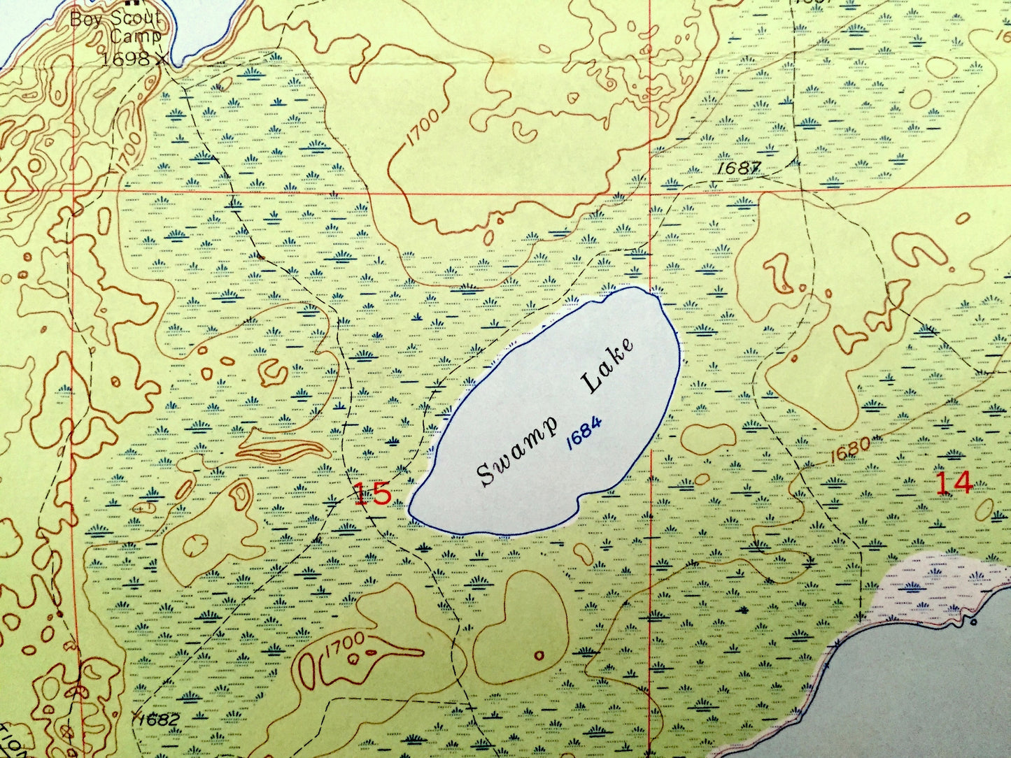 Antique Babbitt SE, Minnesota 1952 US Geological Survey Topographic Map - Big Lake, St Louis County, Superior National Forest Dunka River MN