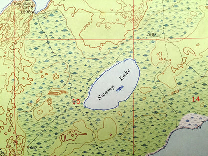 Antique Babbitt SE, Minnesota 1952 US Geological Survey Topographic Map - Big Lake, St Louis County, Superior National Forest Dunka River MN