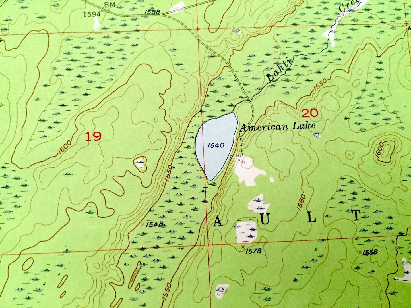 Antique Boulder Lake Reservoir NE, Minnesota 1957 US Geological Survey Topographic Map -  St Louis County, Cloquet Valley State Forest, MN