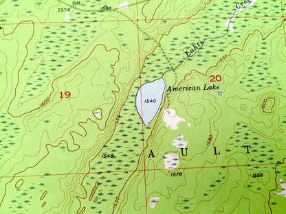 Antique Boulder Lake Reservoir NE, Minnesota 1957 US Geological Survey Topographic Map -  St Louis County, Cloquet Valley State Forest, MN