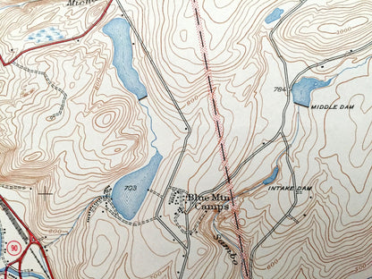 Antique East Stroudsburg, Pennsylvania 1947 US Geological Survey Topographic Map – Monroe County, Paradise, Price, Poconos, Stroud, PA