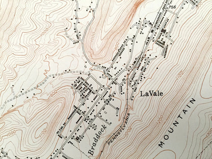 Antique Cumberland, Maryland 1949 US Geological Survey Topographic Map – Allegany County, Pennsylvania, West Virginia, Ridgeley Ellerslie MD