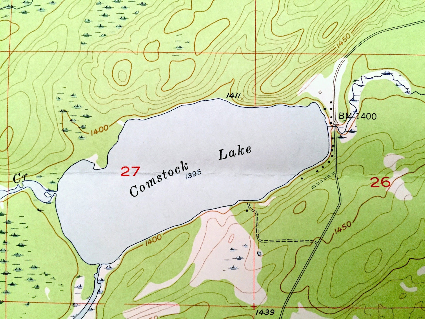 Antique Comstock Lake, Minnesota 1957 US Geological Survey Topographic Map - St Louis County, Cloquet Valley State Forest Whiteface River MN
