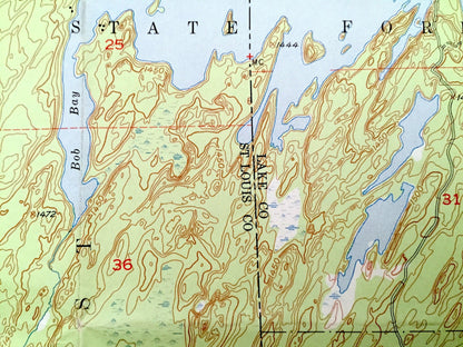 Antique Babbitt NE, Minnesota 1952 US Geological Survey Topographic Map - St Louis County, Superior National Forest, Argo, Birch Lake, MN