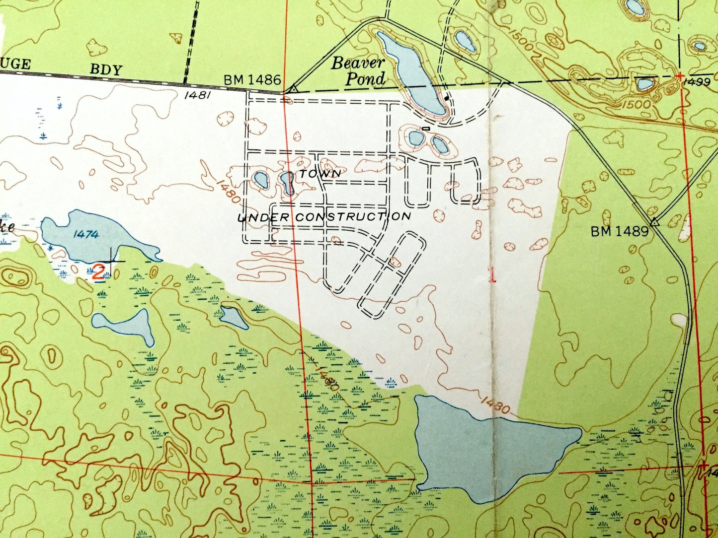 Antique Babbitt, Minnesota 1951 US Geological Survey Topographic Map -  St Louis County, Superior National Forest, Argo, Bassett, Divide, MN