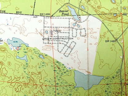 Antique Babbitt, Minnesota 1951 US Geological Survey Topographic Map -  St Louis County, Superior National Forest, Argo, Bassett, Divide, MN