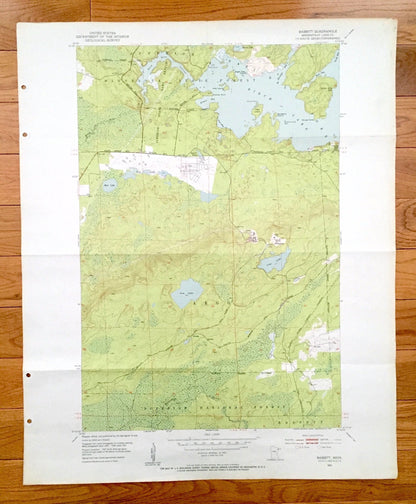Antique Babbitt, Minnesota 1951 US Geological Survey Topographic Map -  St Louis County, Superior National Forest, Argo, Bassett, Divide, MN
