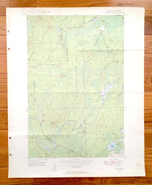 Antique Allen, Minnesota 1950 US Geological Survey Topographic Map -  St Louis County, Mesaba, Argo, Bassett, Wyman, Spring, Ridge, MN