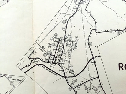 Antique Roanoke County, Virginia 1961 Highway Map – Salem, Cave Spring, Catawba, Hollins, Vinton, Windsor Hills, Glenvar, Hanging Rock, VA