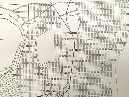 Antique Reading, Pennsylvania Map from 1880 Census – Berks County, Schuylkill River, Hampden Park, Penn Street, Hardware Company, PA