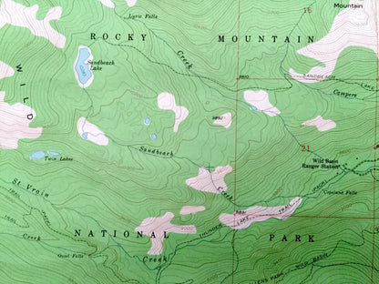 Antique Allens Park, Colorado 1957 US Geological Survey Topographic Map – Meeker Park, Roosevelt National Forest, Rocky Mountain Park, CO