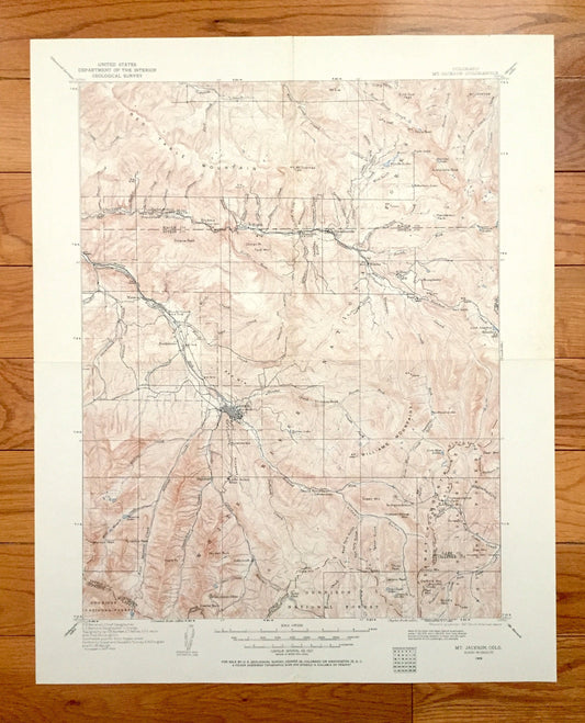 Antique Aspen, Colorado 1909 US Geological Survey Topographic Map – Snowmass, Eagle, Pitkin, Lake, Chaffee County, White River, Gunnison, CO