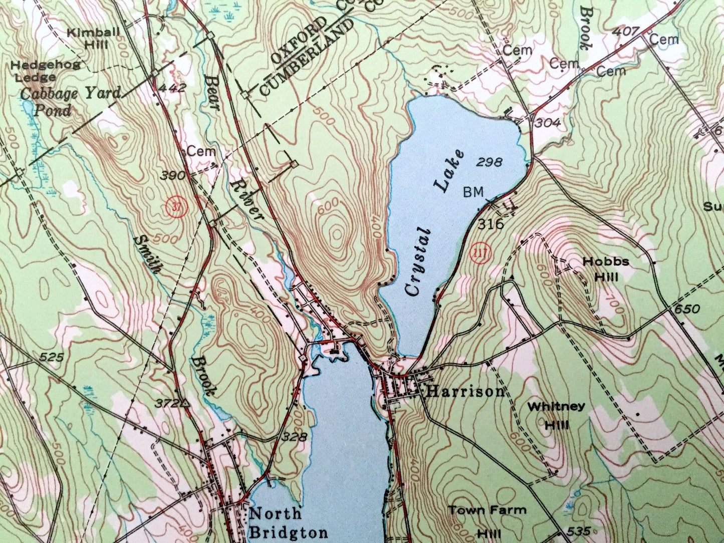 Antique Norway, Maine 1946 US Geological Survey Topographic Map – Long Lake, Waterford, Harrison, Paris, Bridgton, Otisfield, Oxford, ME