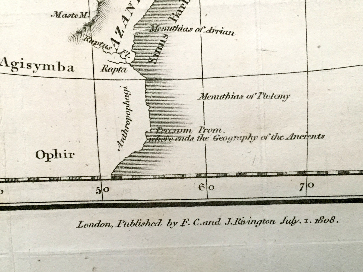 Antique 1808 World As Known to the Ancients Map by D'Anville from Rollins' Ancient History – Turkey Syria Greece Africa Europe Asia Italy