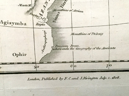 Antique 1808 World As Known to the Ancients Map by D'Anville from Rollins' Ancient History – Turkey Syria Greece Africa Europe Asia Italy