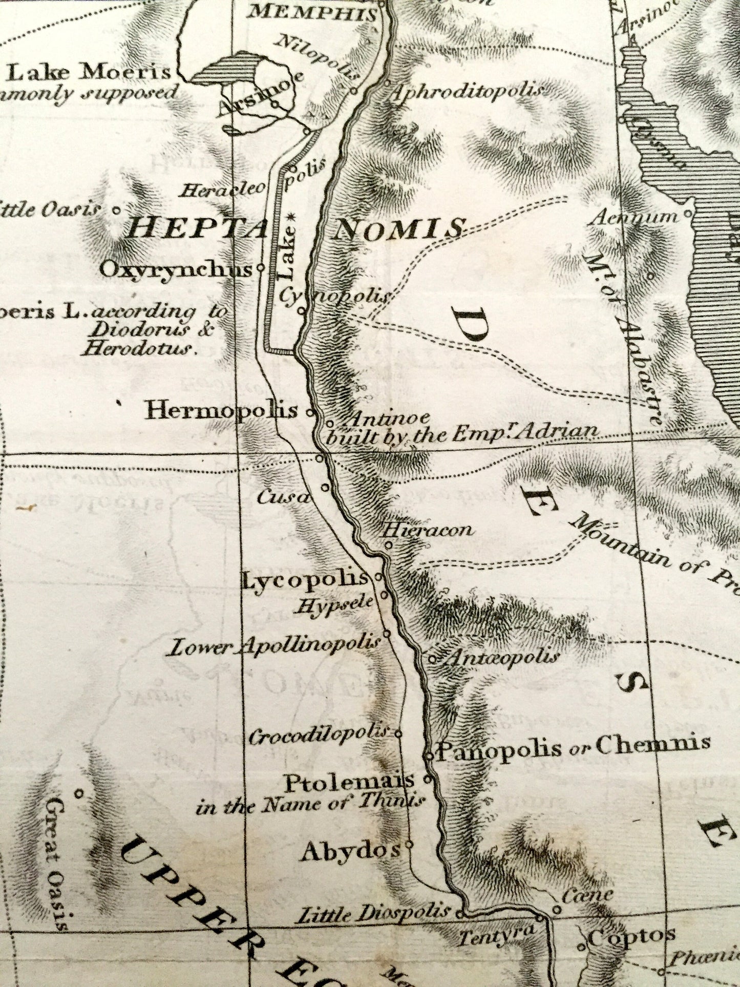 Antique 1808 Egypt & Libya Map by D'Anville from Rollins' Ancient History – Nile River, Alexandria, Cairo, Middle East, Holy Land, Israel