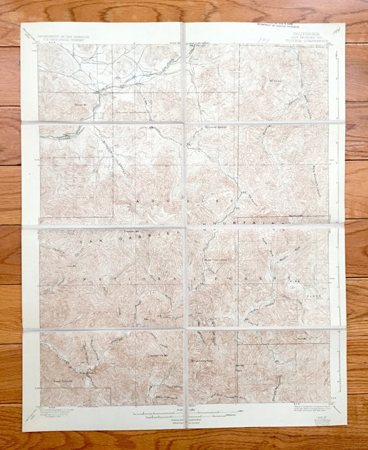 Antique Tujunga, California 1900 US Geological Survey Topographic Map – Los Angeles County, National Forest, San Gabriel Mountains, Acton CA