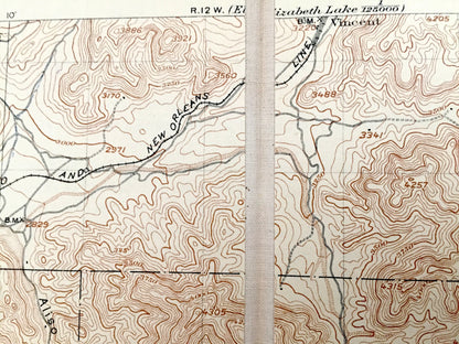 Antique Tujunga, California 1900 US Geological Survey Topographic Map – Los Angeles County, National Forest, San Gabriel Mountains, Acton CA