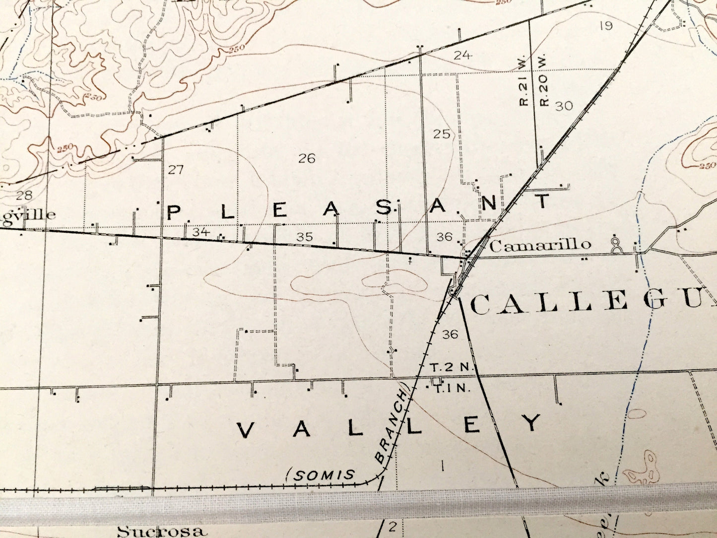 Antique Hueneme, California 1904 US Geological Survey Topographic Map – Ventura County, Oxnard, Camarillo, Santa Barbara Point Mugu Elrio CA