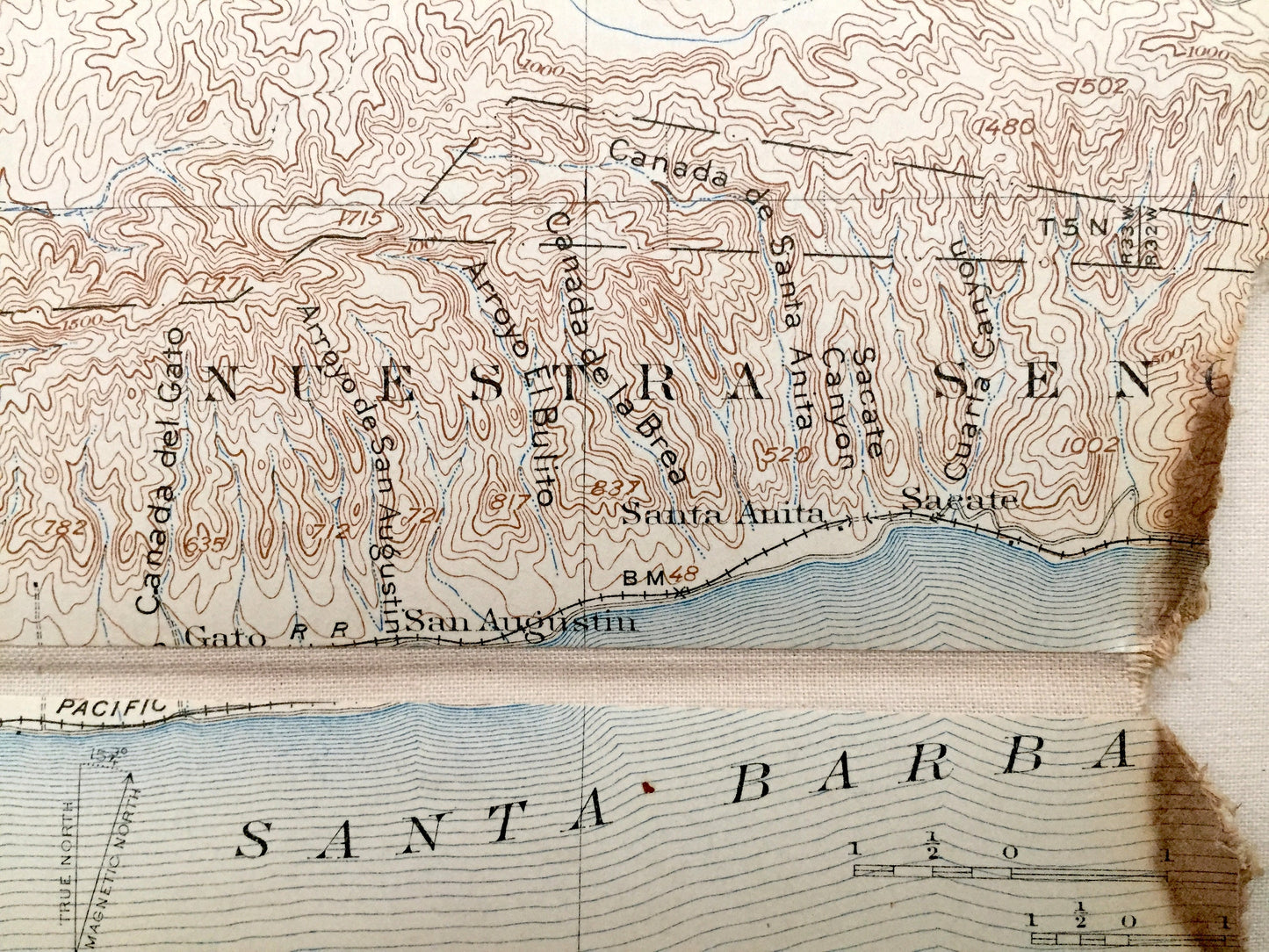 Antique Lompoc, California 1905 US Geological Survey Topographic Map – Santa Barbara, San Luis Obispo, Santa Maria, Los Padres Concepcion CA