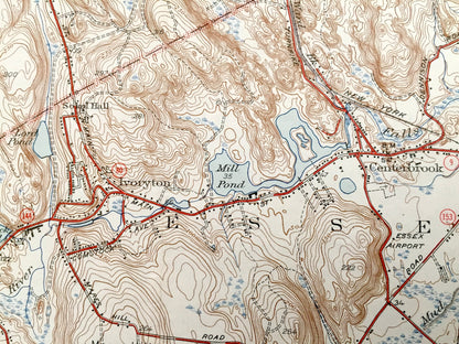 Antique Essex, Connecticut 1944 US Geological Survey Topographic Map – Old Saybrook, Westbrook, Ivoryton, Centerbrook, Grove Beach, Clinton