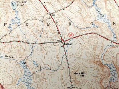 Antique Marlborough, Connecticut 1944 US Geological Survey Topographic Map – Glastonbury, Andover, Hebron, Bolton, Marlboro, Manchester, CT