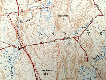 Antique Marlborough, Connecticut 1944 US Geological Survey Topographic Map – Glastonbury, Andover, Hebron, Bolton, Marlboro, Manchester, CT