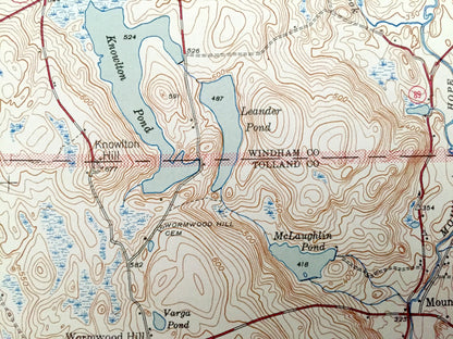 Antique Spring Hill, Connecticut 1945 US Geological Survey Topographic Map – Willington, Ashford, Storrs, Mansfield, Chaplin, University, Ct