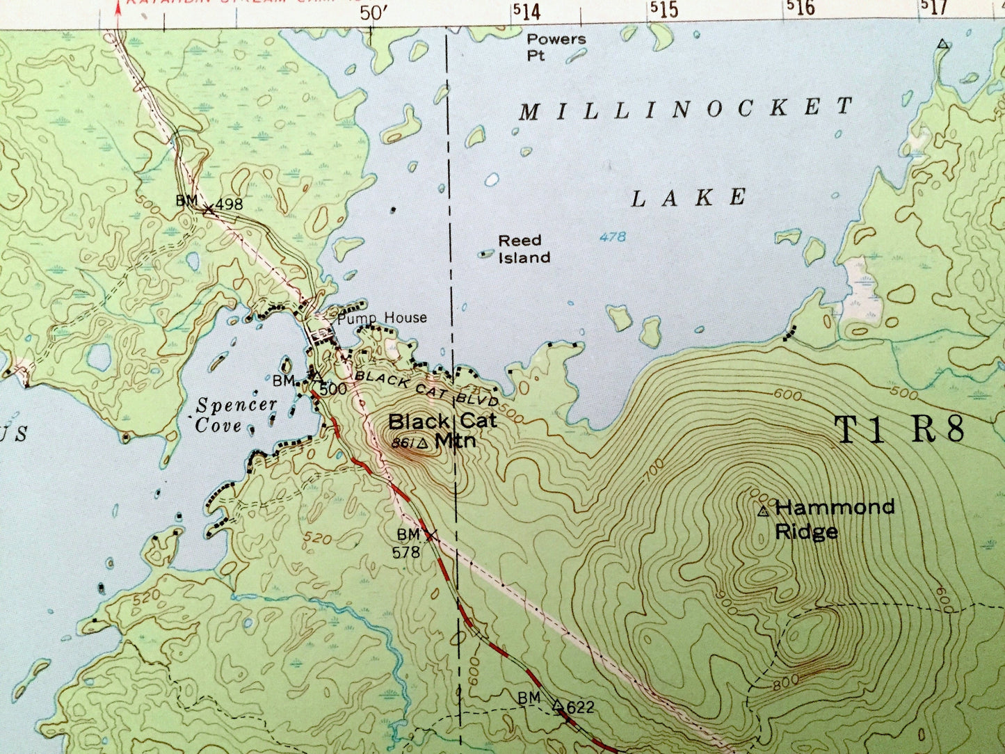 Antique Norcross, Maine 1951 US Geological Survey Topographic Map – Pemadumcook, Millinocket, Mary-Jo, Ambajejus Lake, Penobscot Piscataquis