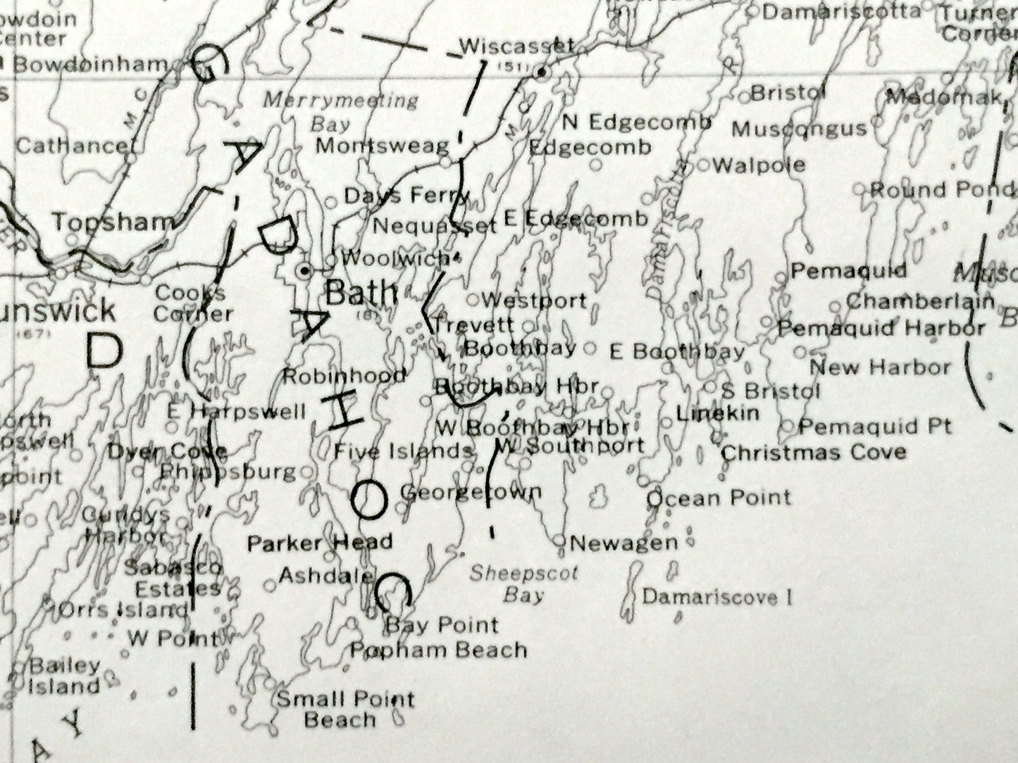 Antique State of Maine 1976 US Geological Survey Map – Portland, Kittery, Bar Harbor, Penobscot, Boothbay, Bath, Moosehead, Sebago Lake, ME