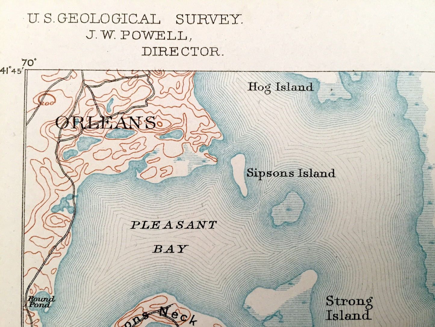 Antique Chatham, Massachusetts 1888 US Geological Survey Topographic Map – Barnstable County, Brewster, Harwich, South Orleans, Cape Cod, MA