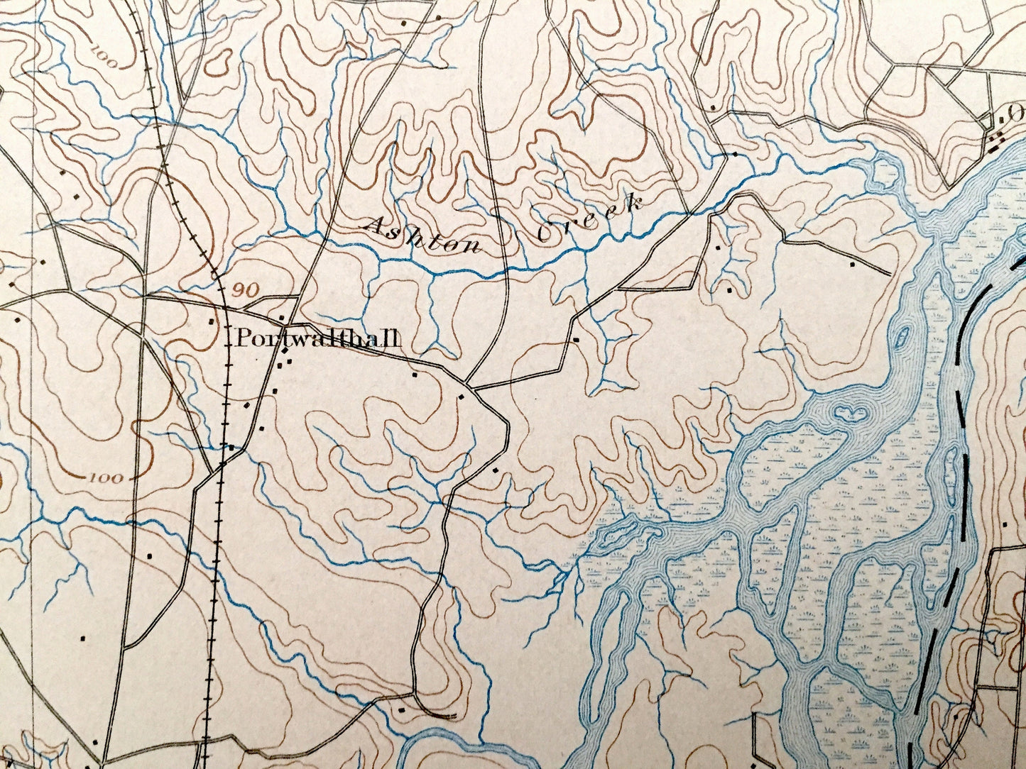 Antique Bermuda Hundred, Virginia 1894 US Geological Survey Topographic Map – Hopewell, City Point, Chester, Richmond, Colonial Heights, VA