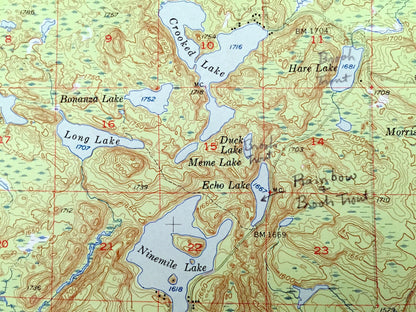 Antique Cramer, Minnesota 1955 US Geological Survey Topographic Map - Lake County, Crystal Bay, Superior National Forest, Silver Island, MN