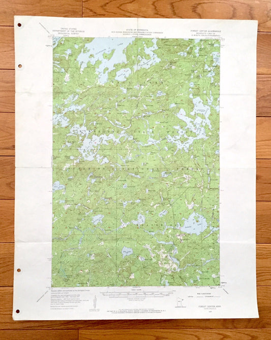 Antique Forest Center, Minnesota 1957 US Geological Survey Topographic Map - Lake County, Beaver Bay, Fall Lake, Superior National Forest MN