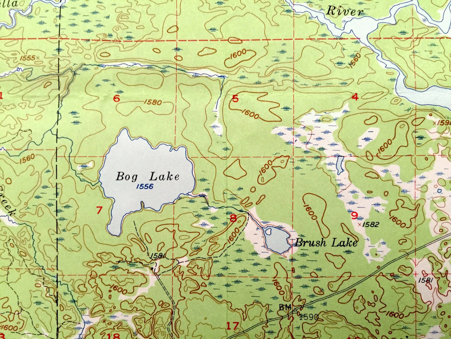 Antique Forest Center, Minnesota 1957 US Geological Survey Topographic Map - Lake County, Beaver Bay, Fall Lake, Superior National Forest MN