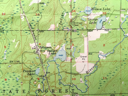 Antique Brimson, Minnesota 1957 US Geological Survey Topographic Map - St Louis County, Ault, Fairbanks, Bassett, Rollins, Breda, Hornby, MN
